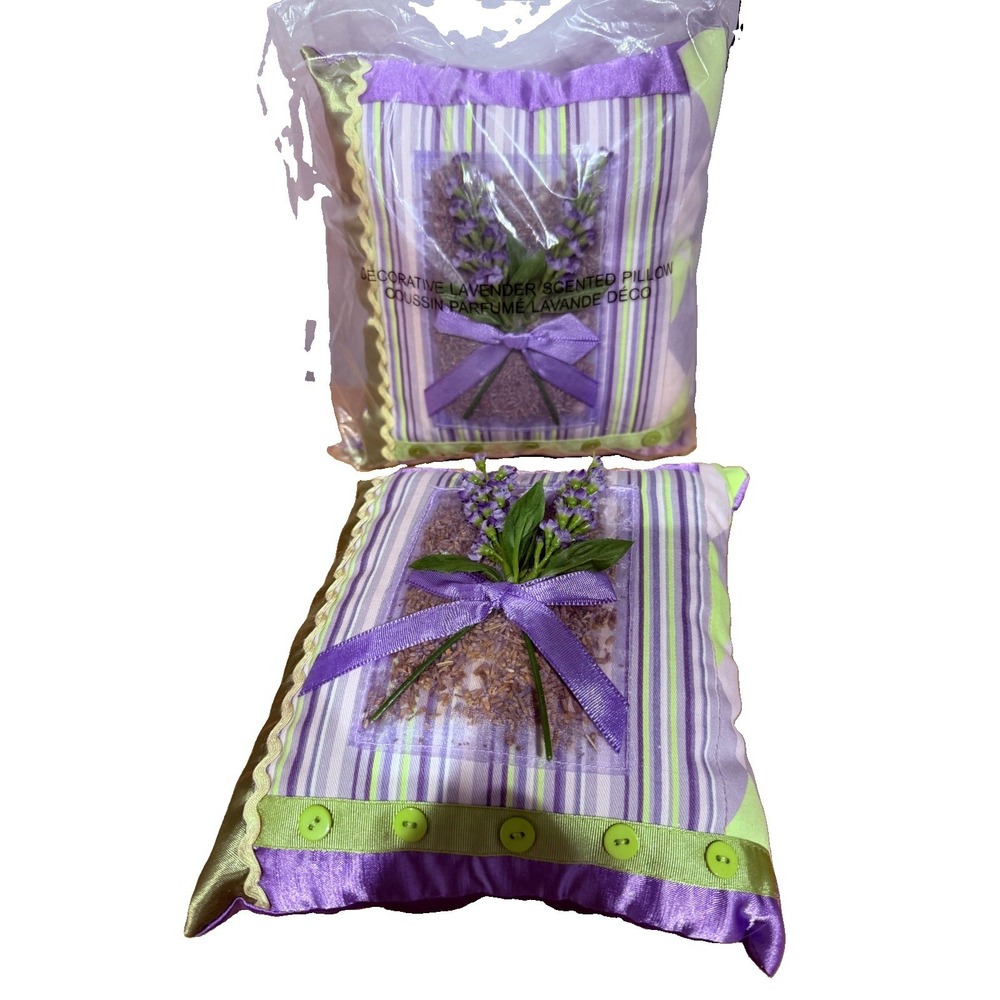 Lavender Floral Sachet Pillow Purple Green Cottage Core D